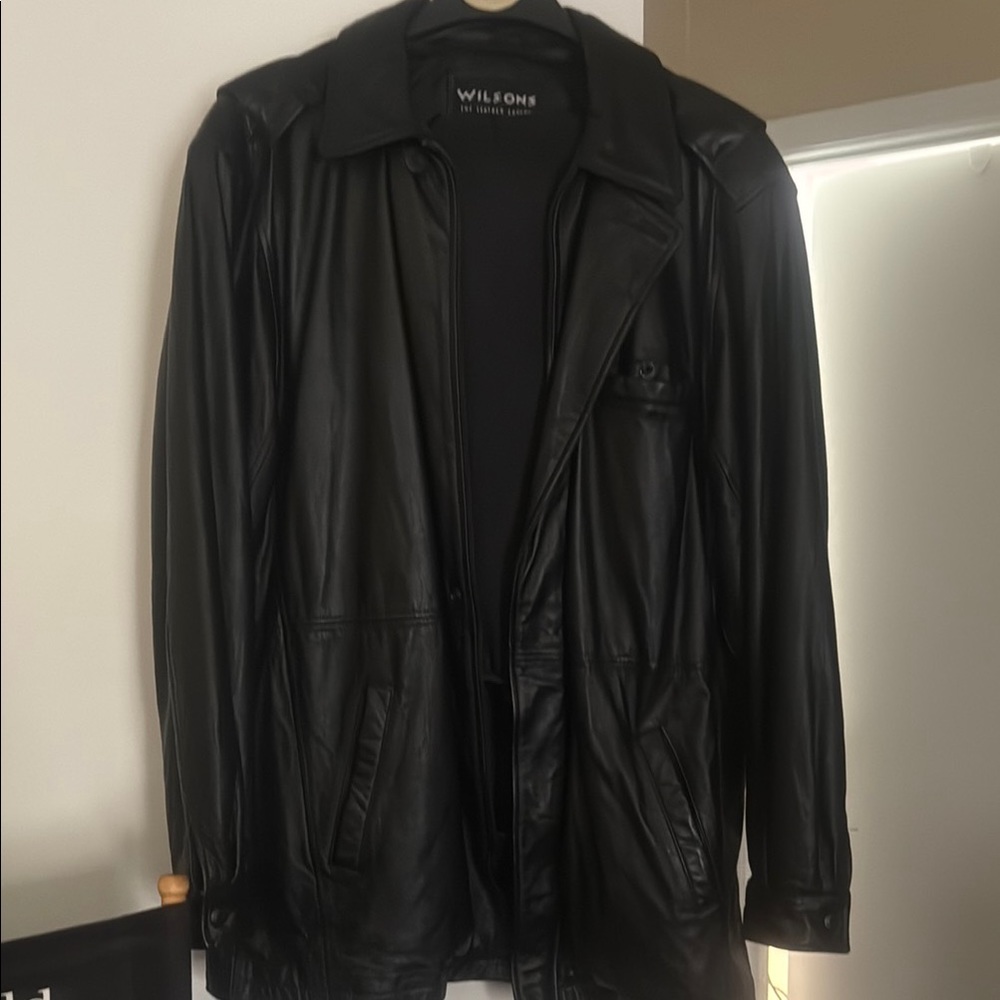 Wilson Black Trench Coat Classic Design - Brand New